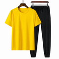 Premium Men’s Tracksuit – Yellow T-Shirt & Black Jogger Set