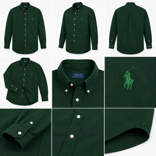 Men's Premium Slim Fit Formal Shirt - Solid Forest Green