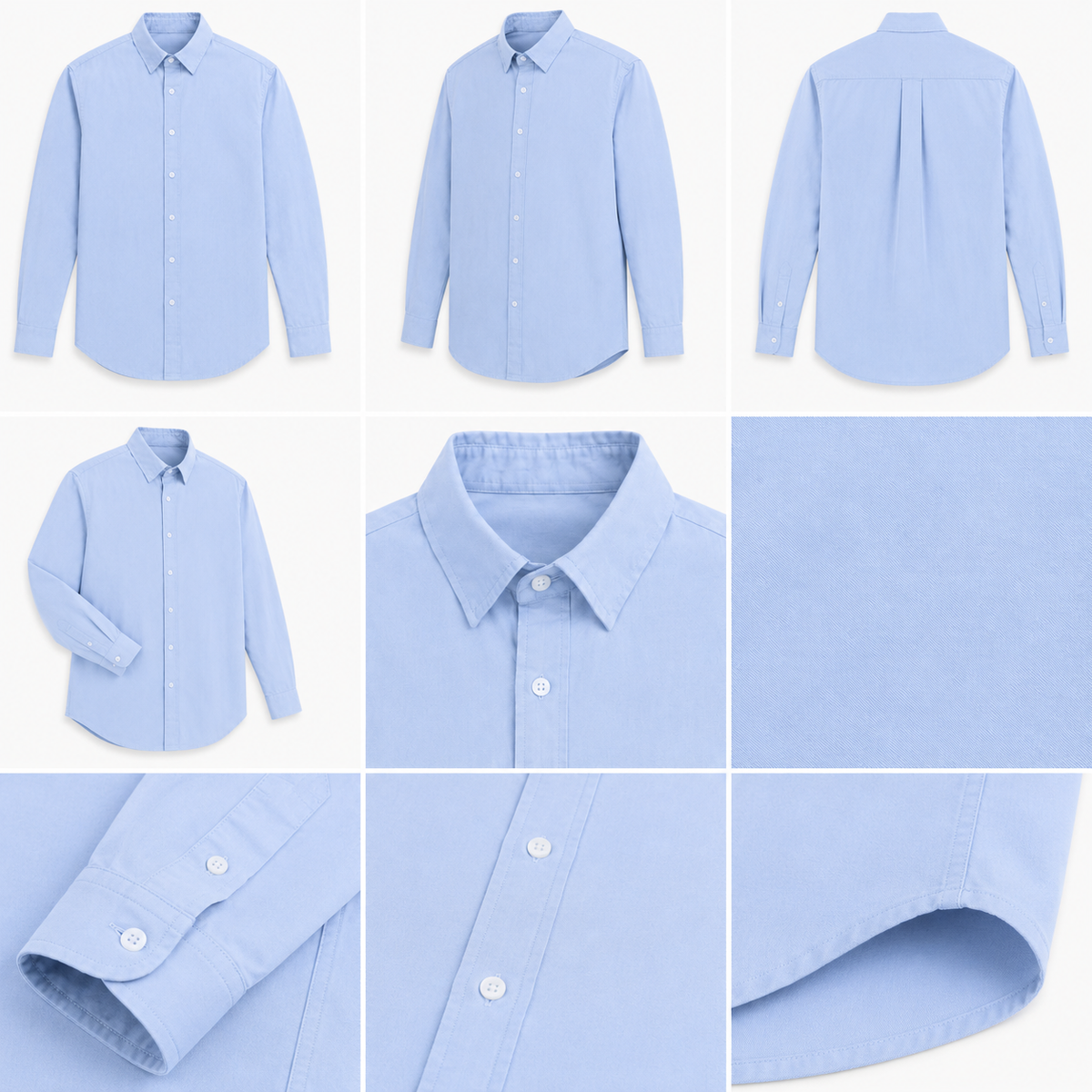 Men's Premium Slim Fit Formal Shirt - Solid Sky Blue