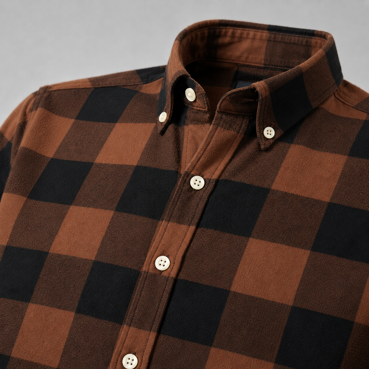 Premium Brown & Black Checkered Full Sleeve Shirt