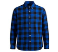 Premium Blue & Black Checkered Full Sleeve Shirt