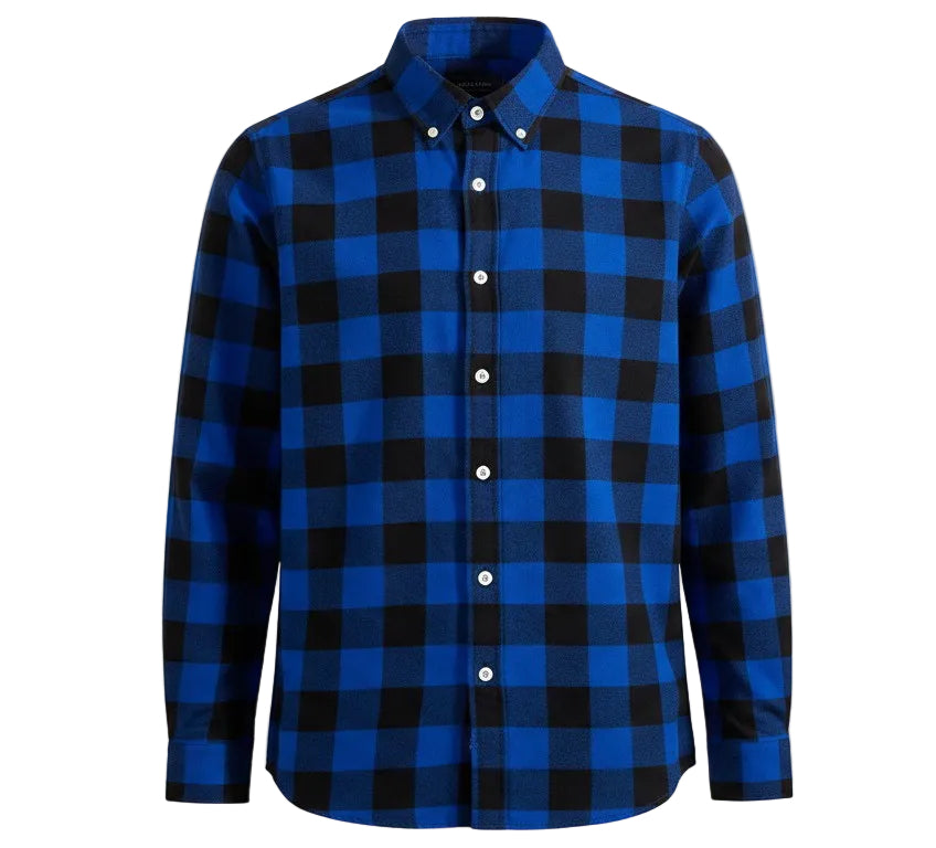 Premium Blue & Black Checkered Full Sleeve Shirt