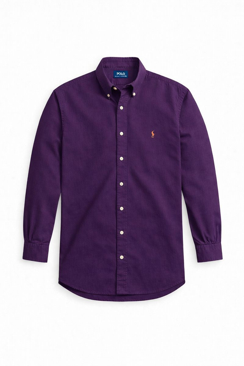 Men's Premium Slim Fit Formal Shirt - Solid Purple